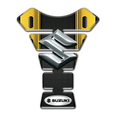 Suzuki Tank Guard Pads Anti Slip Sticker Yellow Black Print 