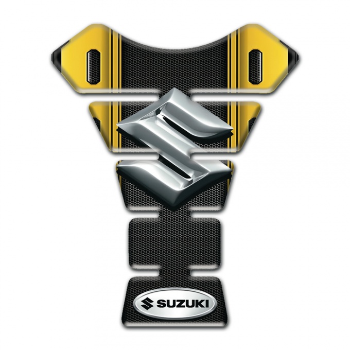 Suzuki Tank Guard Pads Anti Slip Sticker Yellow Black Print 
