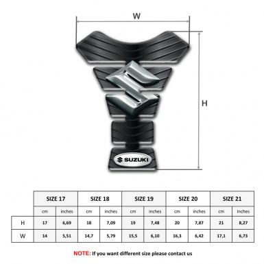 Suzuki Tank Protector Rubber Effect with 3D silver Logo Design 