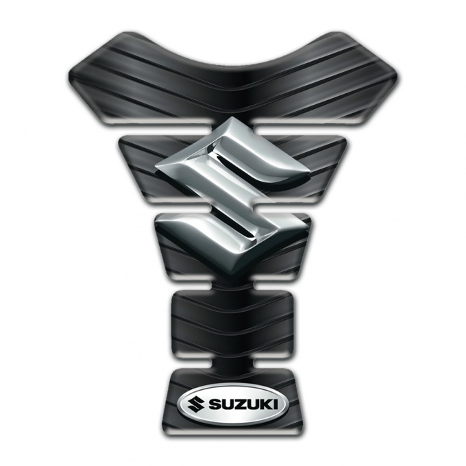 Suzuki Tank Protector Rubber Effect with 3D silver Logo Design 