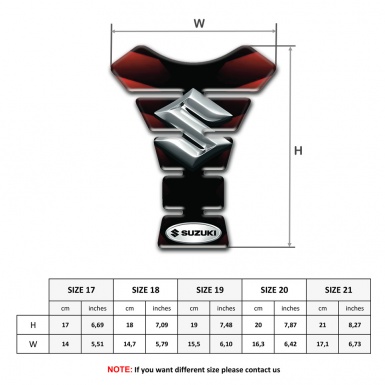 Suzuki Tank Protector Merging red Black Base and Silver Logo 