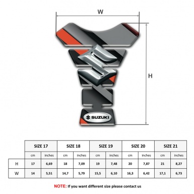 Suzuki Tank Pad Protector Orange Gray Diagonal Decoration Style 