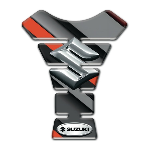 Suzuki Tank Pad Protector Orange Gray Diagonal Decoration Style 