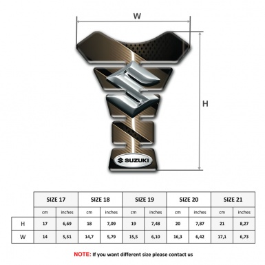Suzuki Tank Fuse Bronze Style Base with 3D Silver logo 