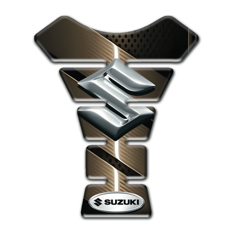 Suzuki Tank Fuse Bronze Style Base with 3D Silver logo 