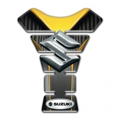 Suzuki Tank Protector Motorcycle Silicone Sticker with 3d Silver Logo Design 
