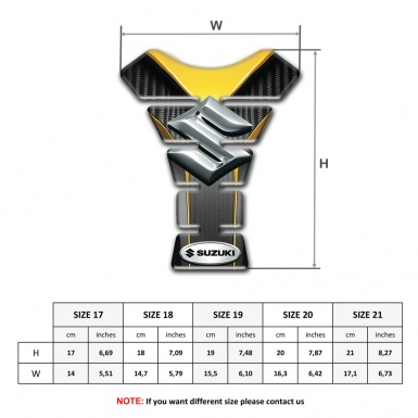 Suzuki Tank Protector Motorcycle Silicone Sticker with 3d Silver Logo Design 