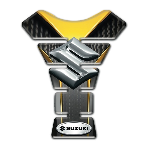 Suzuki Tank Protector Motorcycle Silicone Sticker with 3d Silver Logo Design 