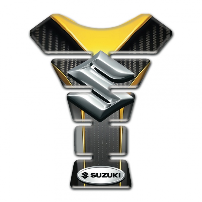 Suzuki Tank Protector Motorcycle Silicone Sticker with 3d Silver Logo Design 