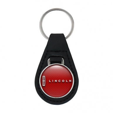 Lincoln Keyring Holder Leather Red Carbon Classic White Logo