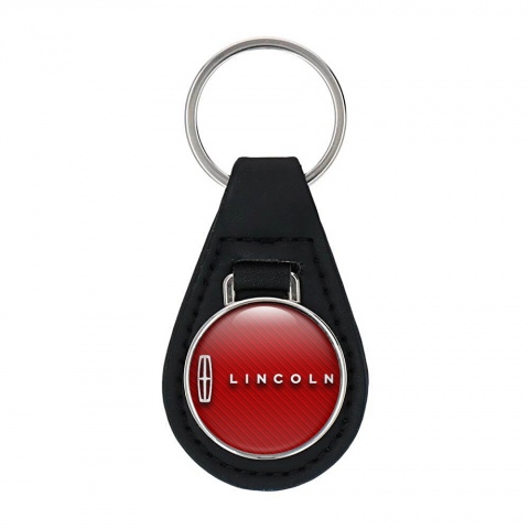 Lincoln Keyring Holder Leather Red Carbon Classic White Logo