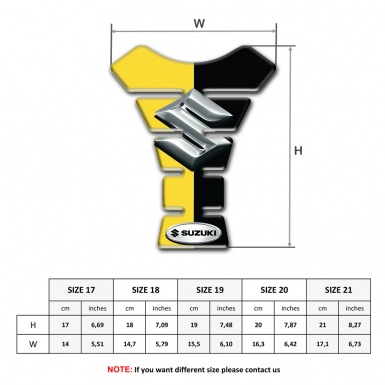 Suzuki Tank Pad Protector Black Yellow Halves with 3D Silver Logo Edition 
