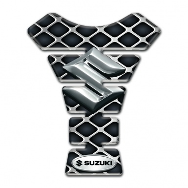 Suzuki Tank Fuse Large Metal Mesh Design with 3D Silver Logo