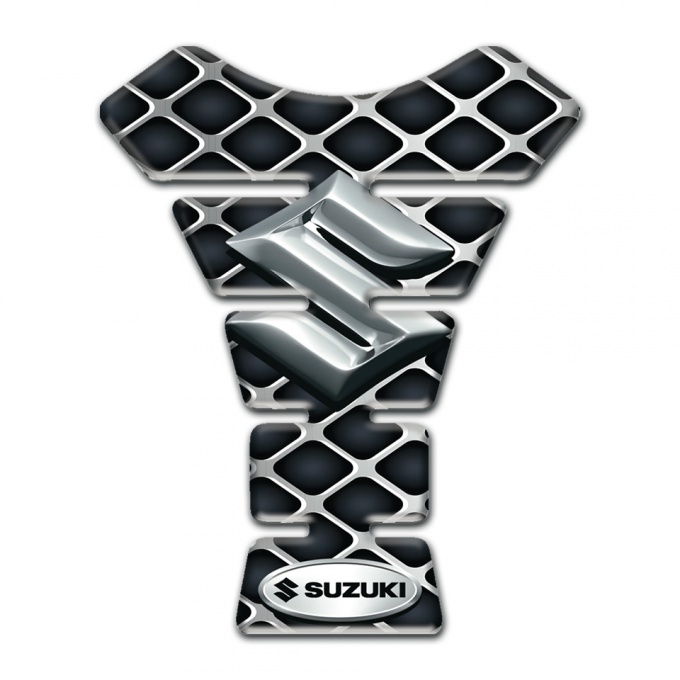 Suzuki Tank Fuse Large Metal Mesh Design with 3D Silver Logo