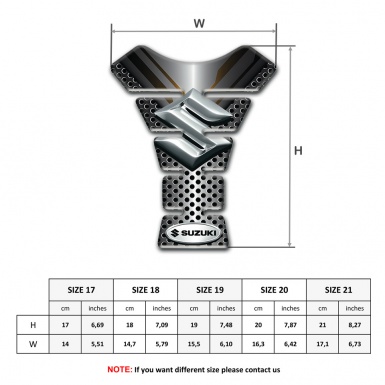 Suzuki Tank Pad Motorbike Stylish Vision with Silver Logo 