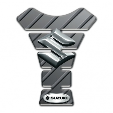 Suzuki Tank Protector Gray Stylish Base with Silver Logo 