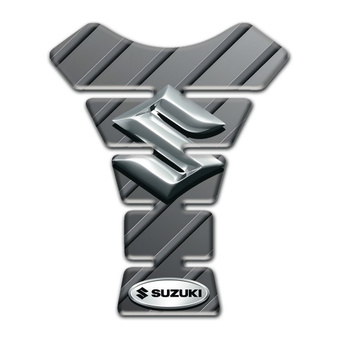 Suzuki Tank Protector Gray Stylish Base with Silver Logo 