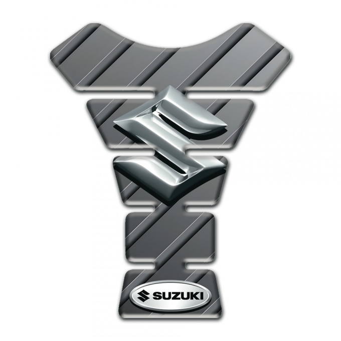 Suzuki Tank Protector Gray Stylish Base with Silver Logo 