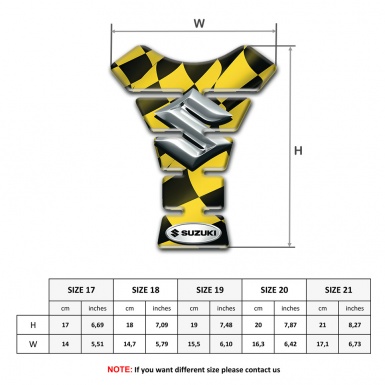 Suzuki Tank Guard Pads Yellow Black Flag effect with Silver Logo 