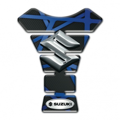 Suzuki Tank Pad Protector Black Base with Blue patterns Edition 