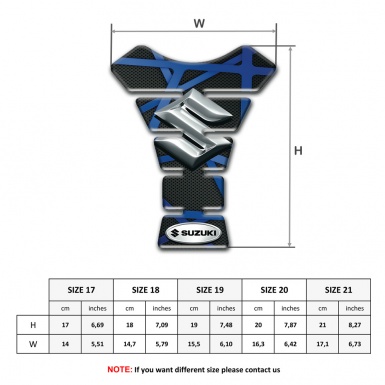 Suzuki Tank Pad Protector Black Base with Blue patterns Edition 