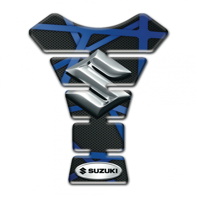 Suzuki Tank Pad Protector Black Base with Blue patterns Edition 