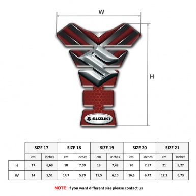 Suzuki Tank Protector Red Base with Chromed Details Design 