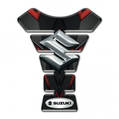 Suzuki Tank Guard Pads Silver 3D logo Design 