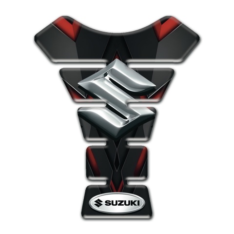 Suzuki Tank Guard Pads Silver 3D logo Design 