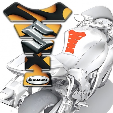 Suzuki Tank Protector Yellow Black Decoration Style 