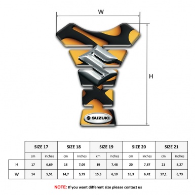 Suzuki Tank Protector Yellow Black Decoration Style 