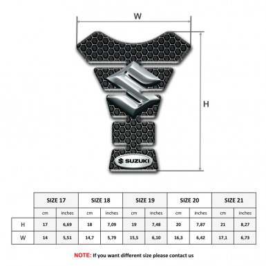 Suzuki Tank Guard Pads Perforated Steel Base with Silver Logo