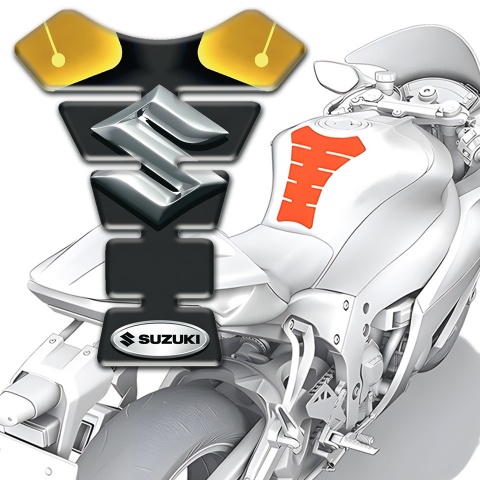 Suzuki Tank Fuse Black with Yellow Parts Design 