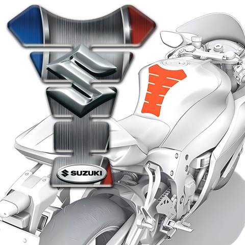 Suzuki Tank Guard Pads Polished Center Design 