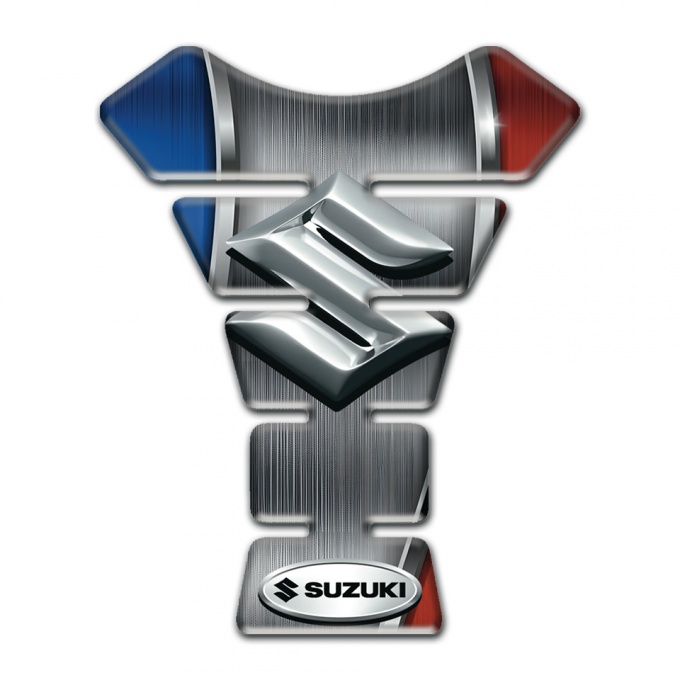 Suzuki Tank Guard Pads Polished Center Design 