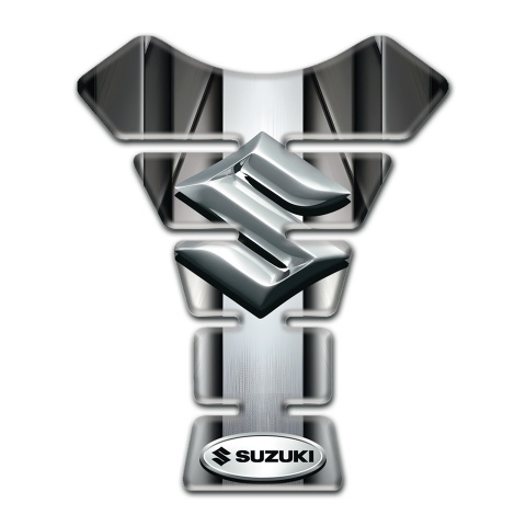 Suzuki Tank Fuse Metal Cetral Panel and Silver Logo Style 