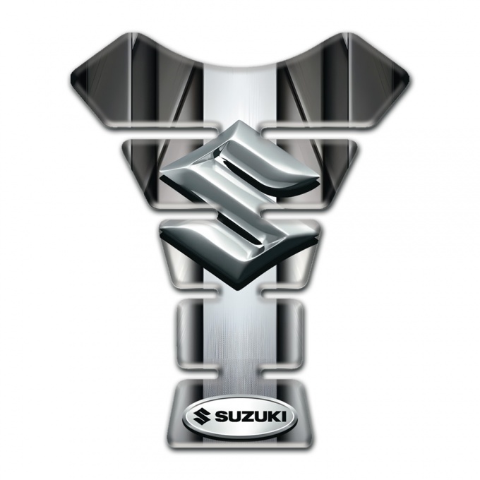 Suzuki Tank Fuse Metal Cetral Panel and Silver Logo Style 