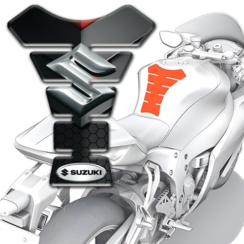 Suzuki Tank Guard Pads Black Gray Type 