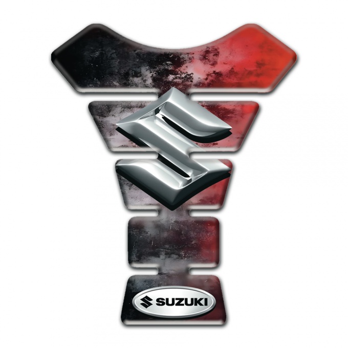 Suzuki Tank Guard Pads Mixed Colors Base with Silver logo Style 