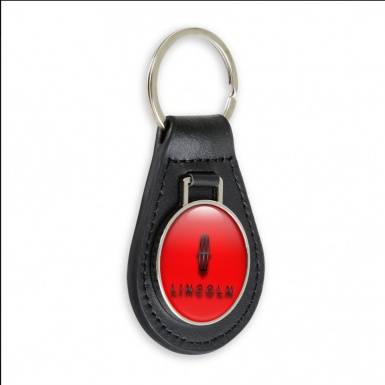 Lincoln Key Fob Leather Red Graphite Classic Logo