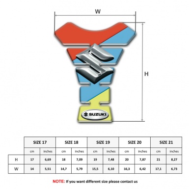 Suzuki Tank Pad Protector Fresh Colors Design with 3D Silver Logo 