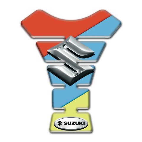 Suzuki Tank Pad Protector Fresh Colors Design with 3D Silver Logo 