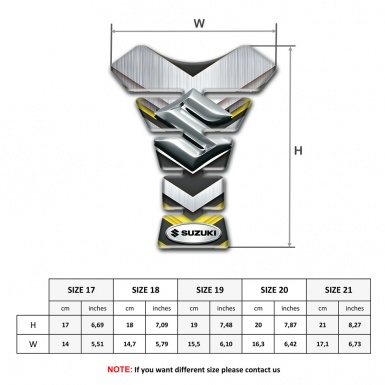 Suzuki Tank Pad Motorbike Silver Yellow Details Edition 
