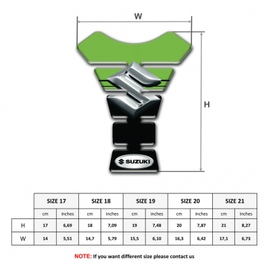 Suzuki Tank Fuse Green Black halves Style with Silver logo 