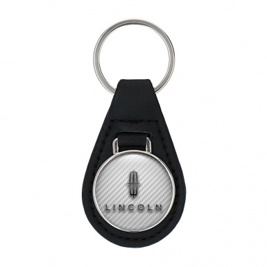 Lincoln Keyring Holder Leather Light Carbon Graphite Classic Logo