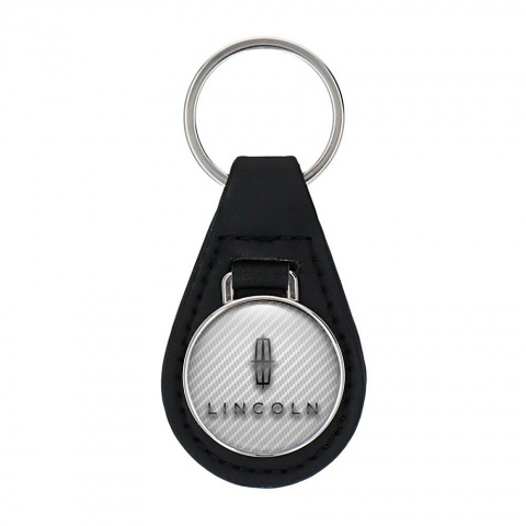 Lincoln Keyring Holder Leather Light Carbon Graphite Classic Logo