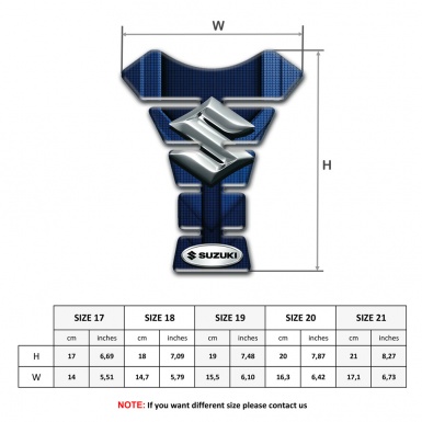 Suzuki Tank Protector Blue Base Silver logo Design 
