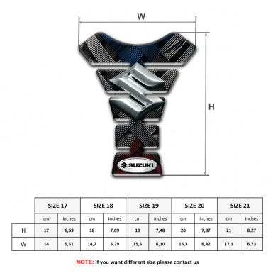 Suzuki Tank Pad Protector Crossed Belts effect and 3D silver Logo 