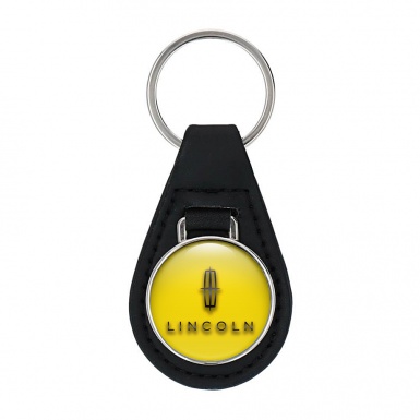 Lincoln Leather Keychain Yellow Graphite Classic Logo