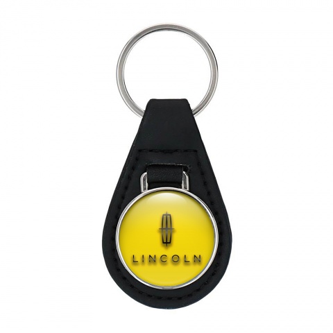 Lincoln Leather Keychain Yellow Graphite Classic Logo